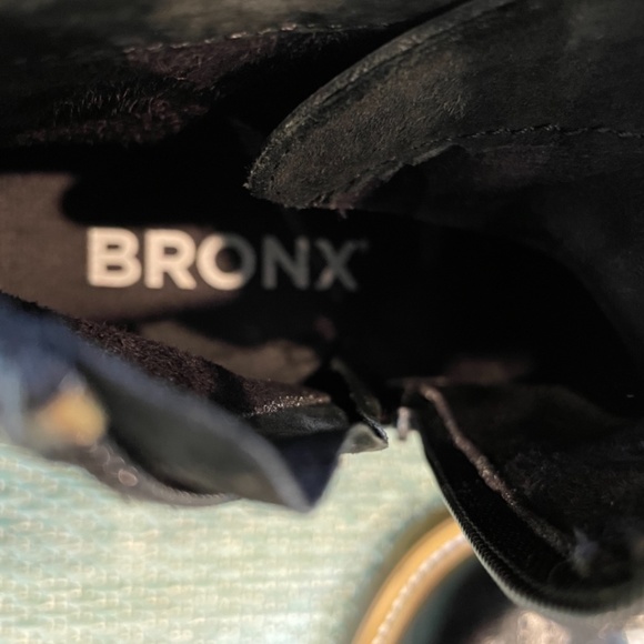 Bronx Black Doc-Like Zip Up Wing Tip Boots Size 38 - Picture 8 of 11